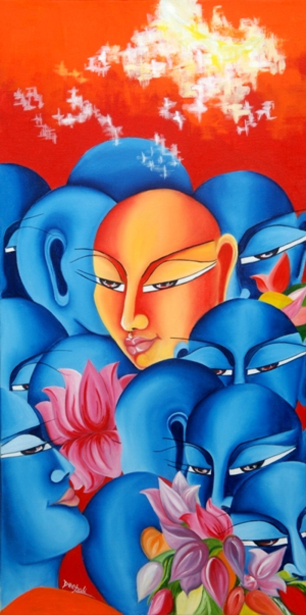 1000x2010 The Dreamer, Painting By Deepali Mundra Figurative Artwork - Dreamer Painting