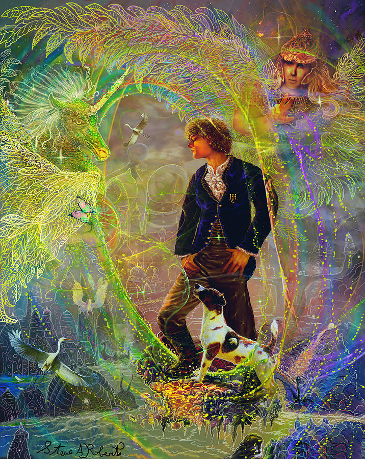 716x900 The Dreamer Angel Tarot Card Painting By Steve Roberts - Dreamer Painting