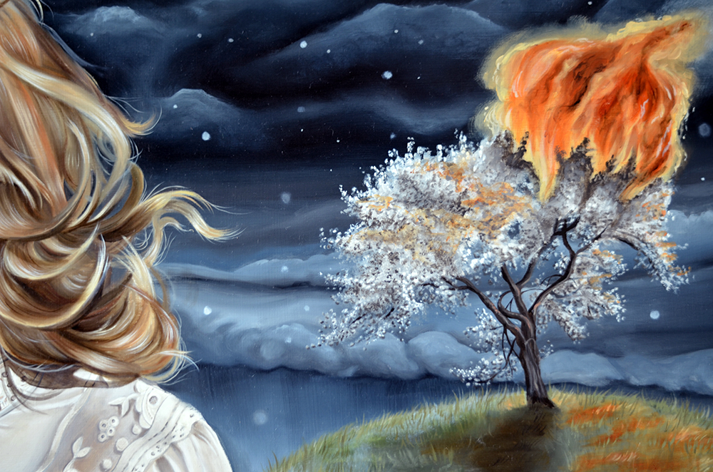 1000x662 The Eve And The Tree Painting Plantiebee - Dreamer Painting