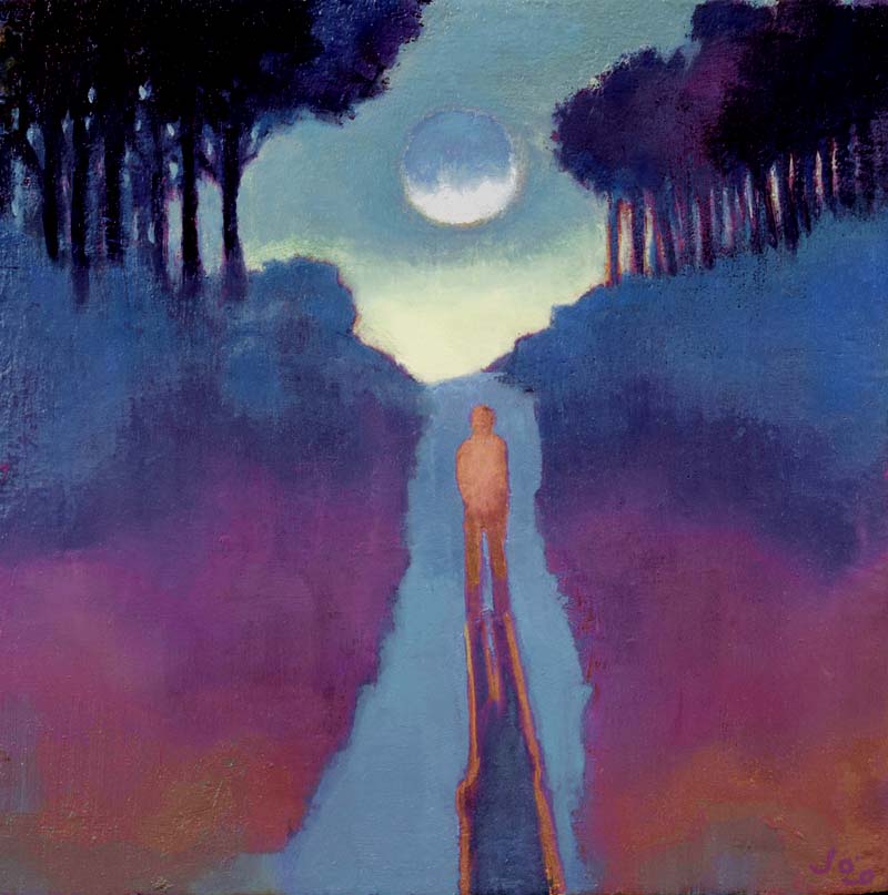 800x807 The Road To The Moon, A Dreamscape Landscape Painting In Provence - Dreamscape Painting