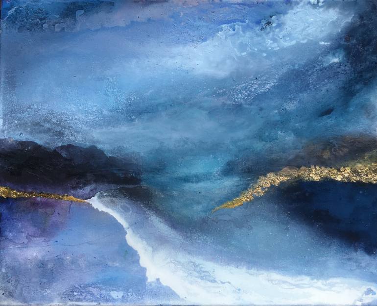 770x624 Saatchi Art Sapphire Sky Abstract Seascape Dreamy Atmospheric - Dreamy Painting