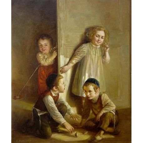 458x458 Elena Flerova - Dreidel Painting