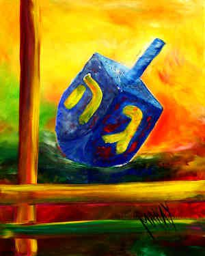 Dreidel Painting at PaintingValley.com | Explore collection of Dreidel ...