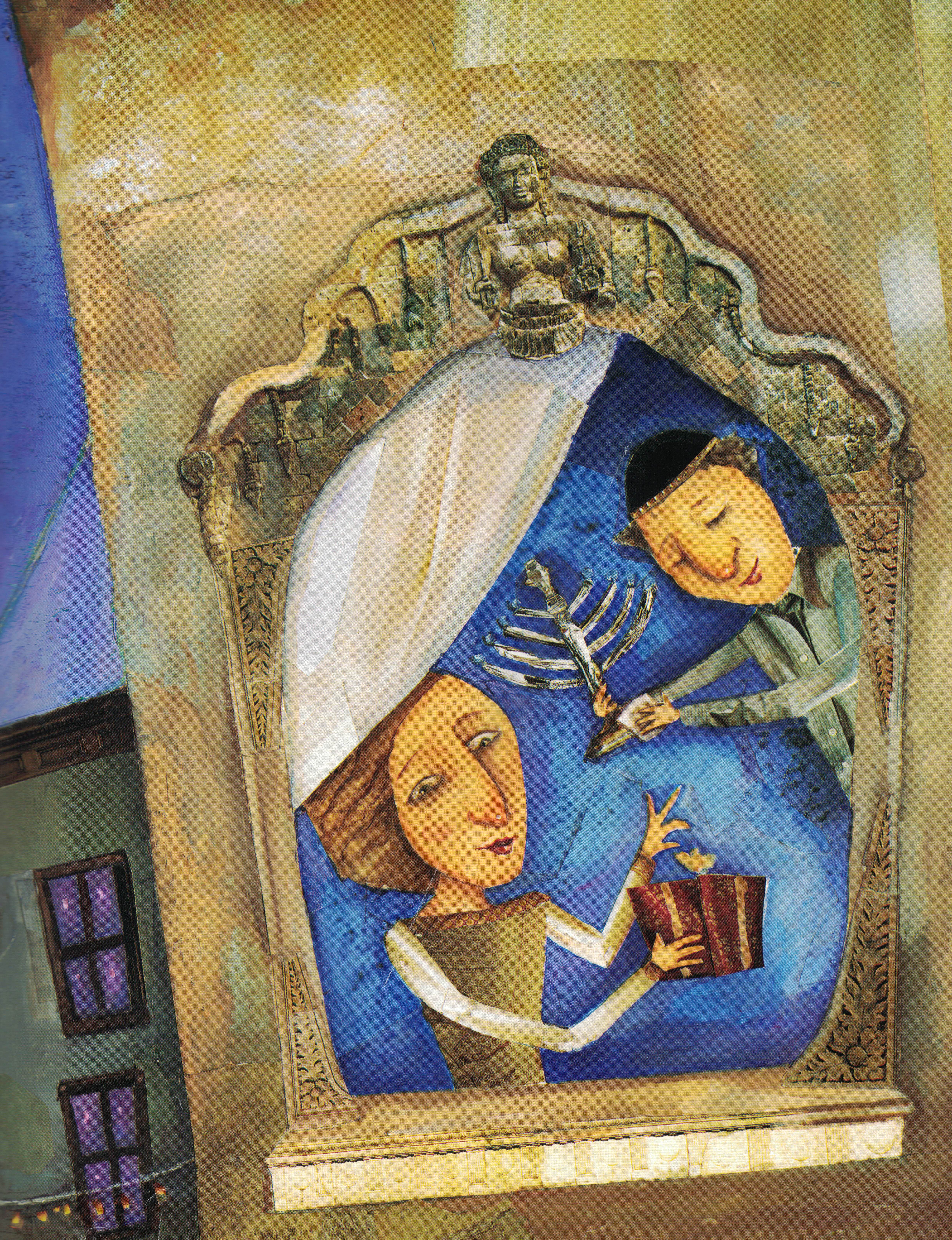 4958x6458 Runaway Dreidel! Library Of Cats - Dreidel Painting