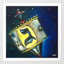 264x264 Dreidel Art Prints Society6 - Dreidel Painting