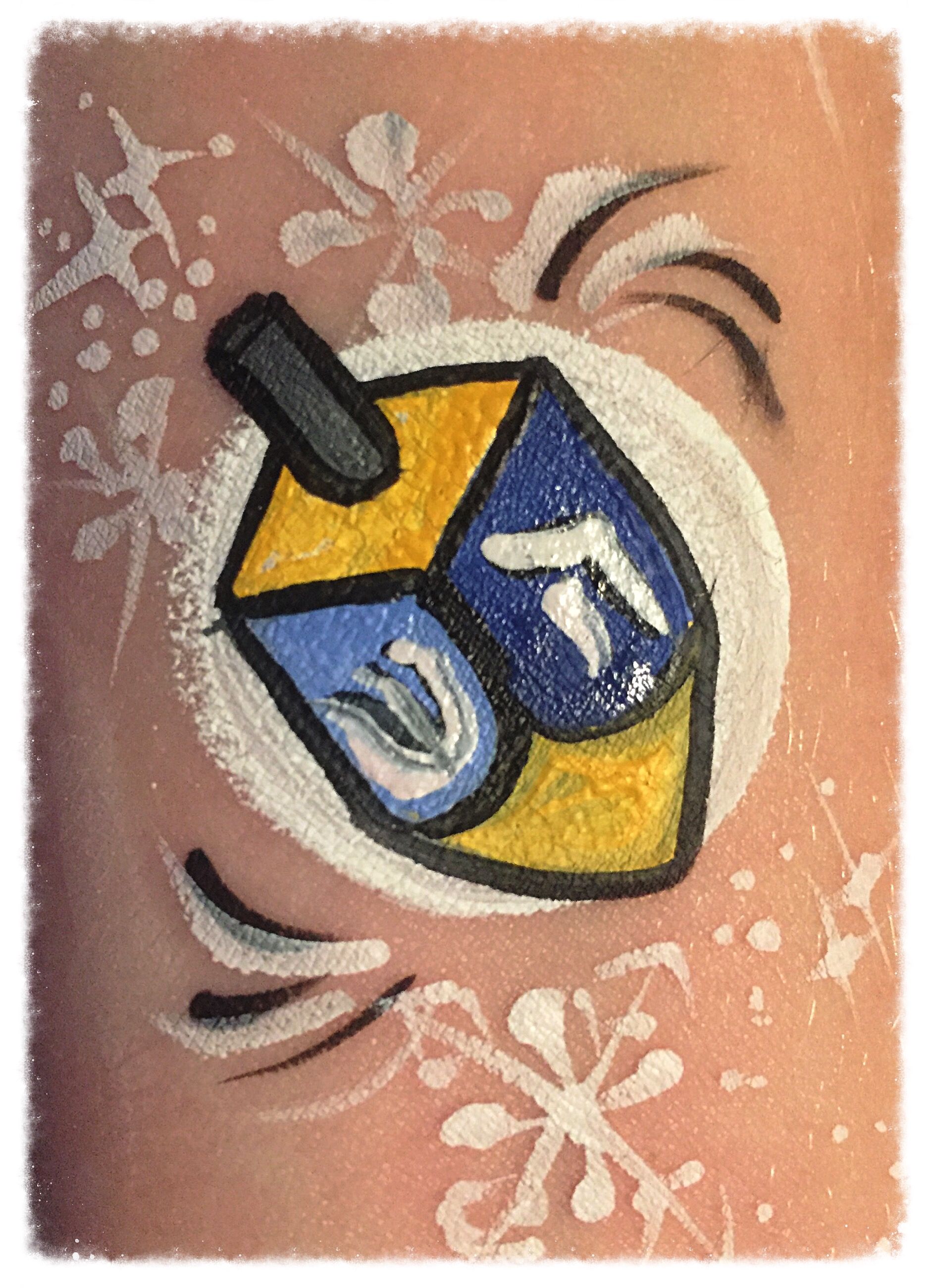 1876x2600 Dreidel Face Paint By Painted Imagination Face Painting - Dreidel Painting
