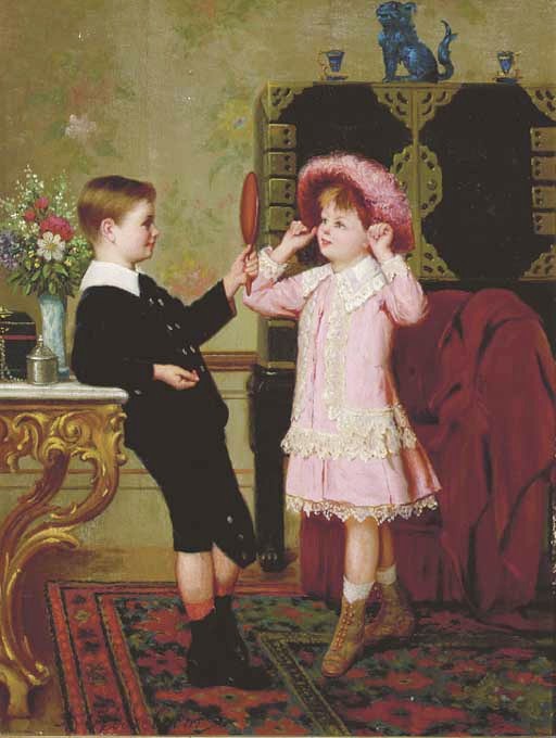 512x680 Filealbert Roosenboom Two Children Playing Dress Up.jpg - Dress Up Painting