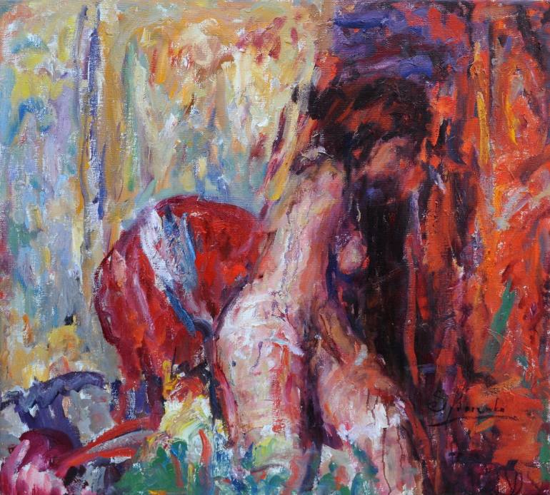 770x694 Saatchi Art Girl Dress Up Painting By Misha Sydorenko - Dress Up Painting