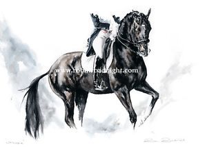 300x213 Equestrian Painting Giclee Print Dressage Horse Uthopia Carl - Dressage Horse Painting