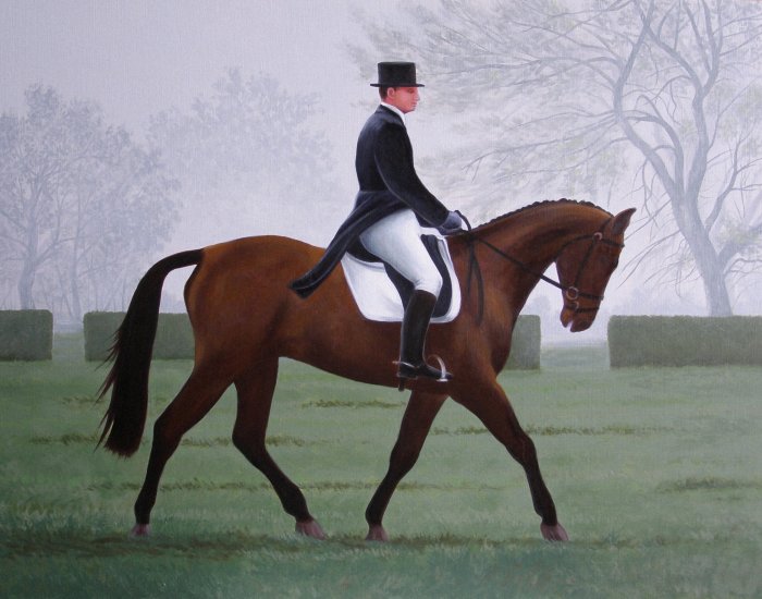 700x550 Noble Movement Original Oil Painting Of A Dressage Horse Mark - Dressage Horse Painting