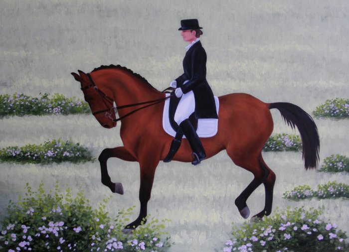 700x506 Paintings Of Horses Mark Downey, Artist Of Traditional Realism - Dressage Horse Painting