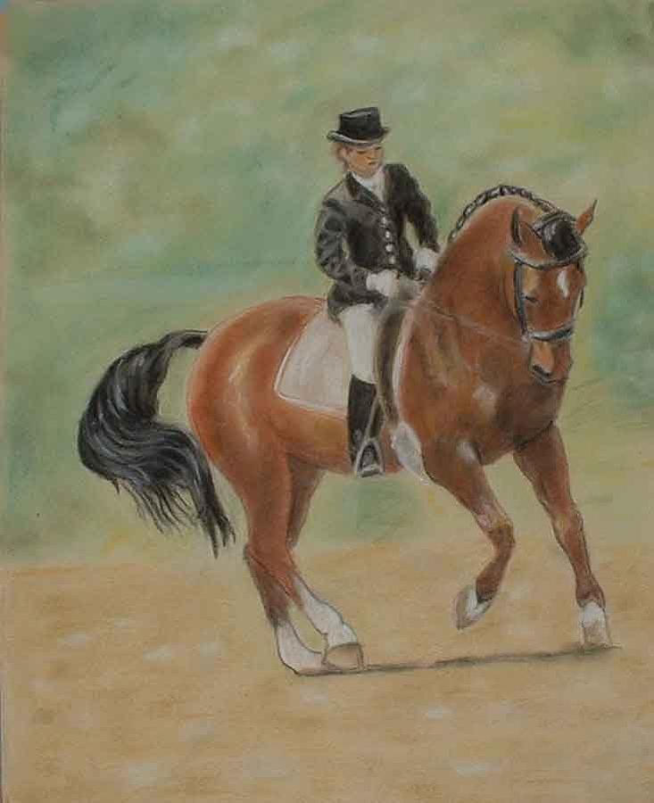 733x900 Dressage Painting By Linda Leonard - Dressage Painting