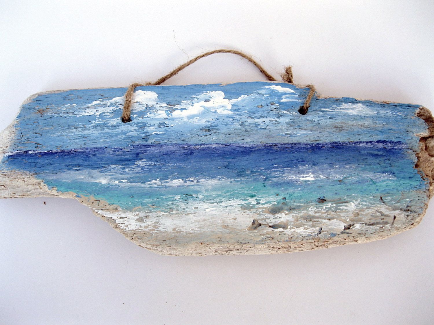 1500x1125 Lake Painting On Driftwood, Painted Driftwood, Lake, Natural Decor - Driftwood Painting