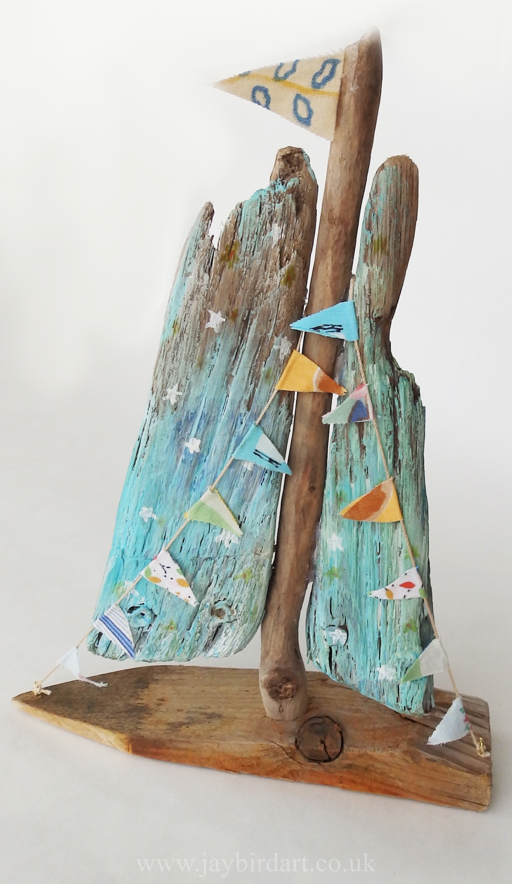 1672x2888 Morning Star Painted Driftwood Boat - Driftwood Painting