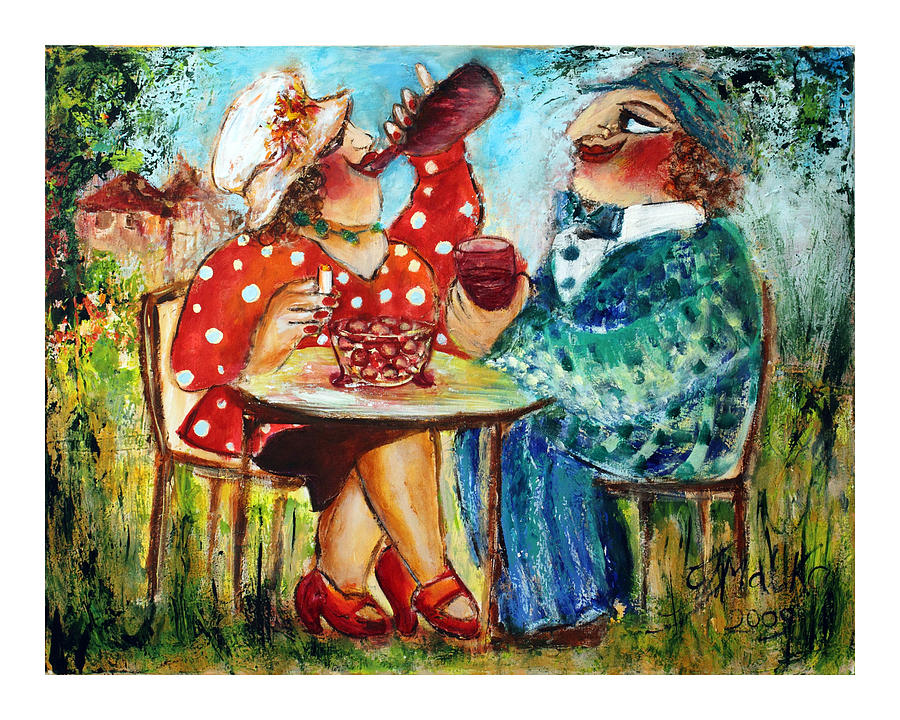 900x720 Garden Drink Painting By Malka Tsentsiper - Drink Painting