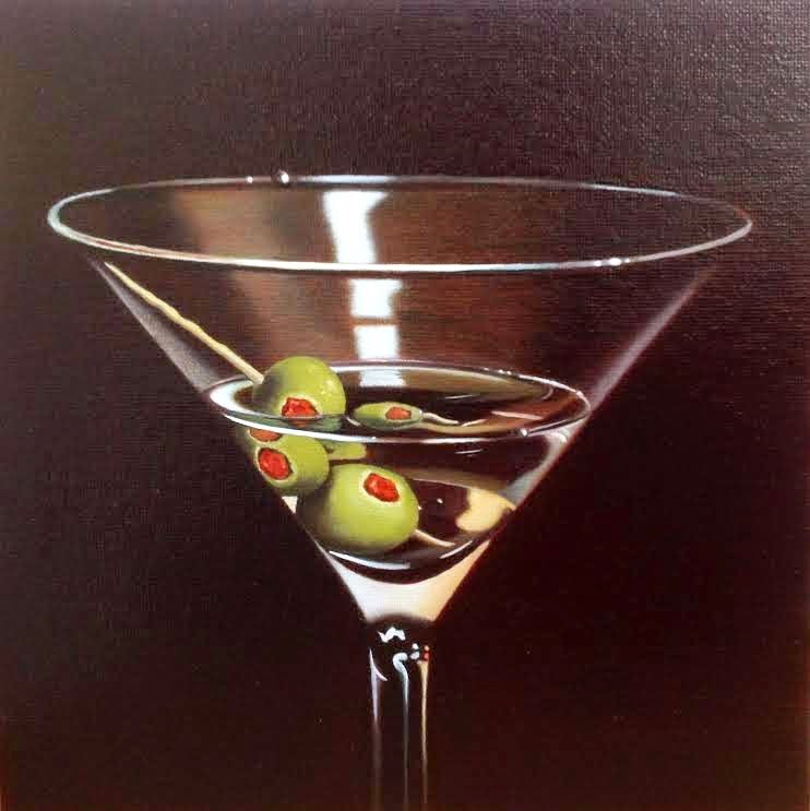 742x743 Painting Of A Cocktail Glass The Art Of Sandra Busby - Drink Painting