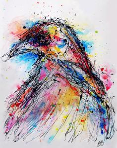 236x300 Drip Crow Original Abstract Drip Painting 24x18 Brittany Burkard - Drip Painting