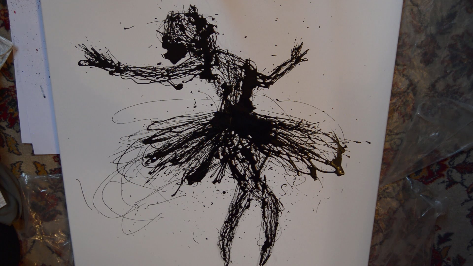 1920x1080 Ballerina Drip Painting - Drip Painting