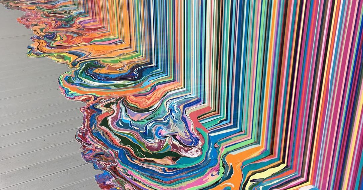 1200x628 Ian Davenport And Swatch Combine For Epic Dripping Paint Installation - Drip Painting Artist