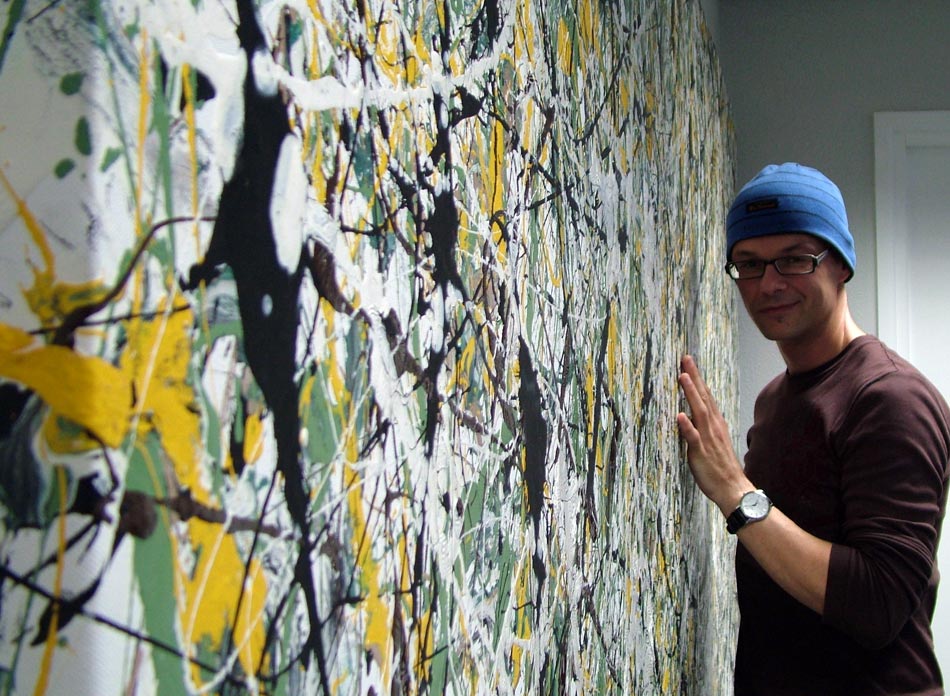 950x696 Large Drip Painting Canvas Painting By Swarez The Artistthe Drip - Drip Painting Artist