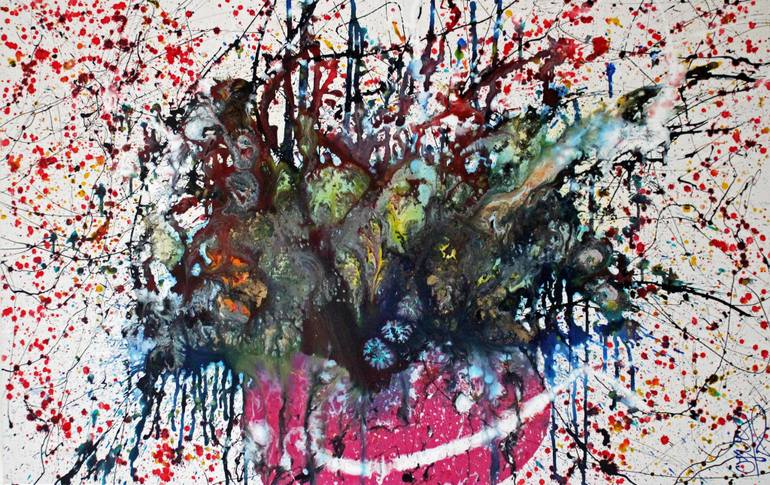 770x485 Saatchi Art Dutch Flower Xl Dripping Painting. Painting By - Drip Painting Artist