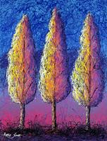 152x199 Three Trees Artist Singh - Drip Painting Artist