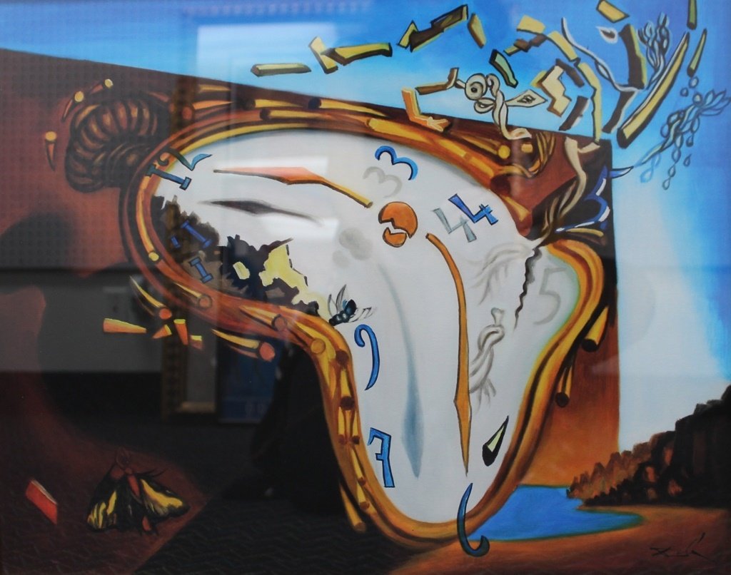 1024x806 Salvador Dali Melting Clock Lithographic Print - Dripping Clock Painting
