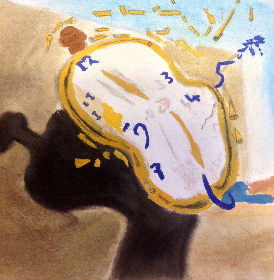 885x902 Salvador Dali Melting Clock My Painting By Shandoodles13 - Dripping Clock Painting