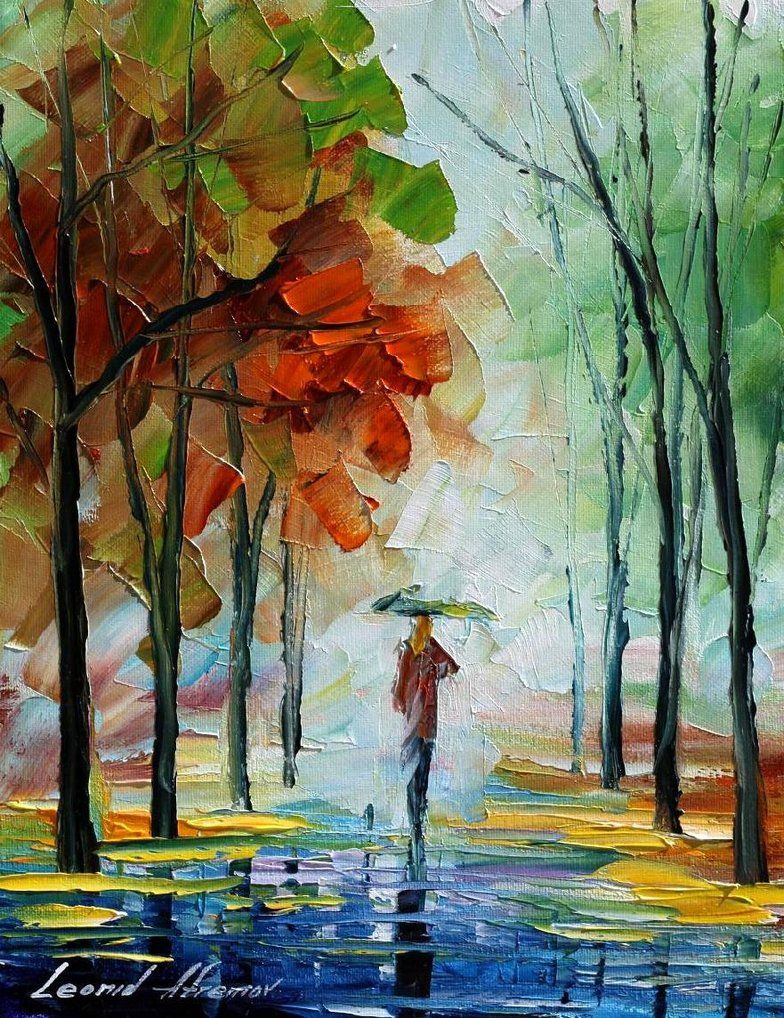 784x1018 Fall Drizzle Oil Painting On Canvas By L.afremov By Leonidafremov - Drizzle Painting