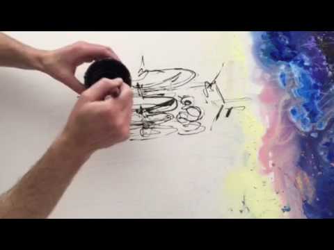 480x360 Making Of Painting In Drizzle Technique - Drizzle Painting