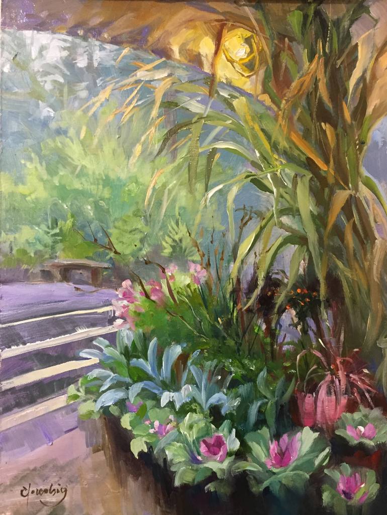 770x1025 Saatchi Art Warm Shelter From The Drizzle Painting By Elo Wobig - Drizzle Painting