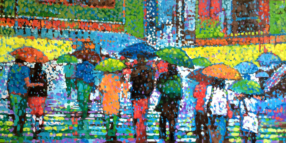 1000x500 City Drizzle Mark Altrogge Paintings - Drizzle Painting