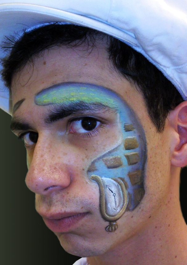 606x856 Dali Melting Clocks Facepaint By Froggyjoseguy - Droopy Clock Painting