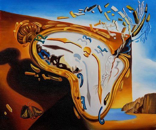 520x433 Dali Melting Clock Painting Archives Nicoevo - Droopy Clock Painting