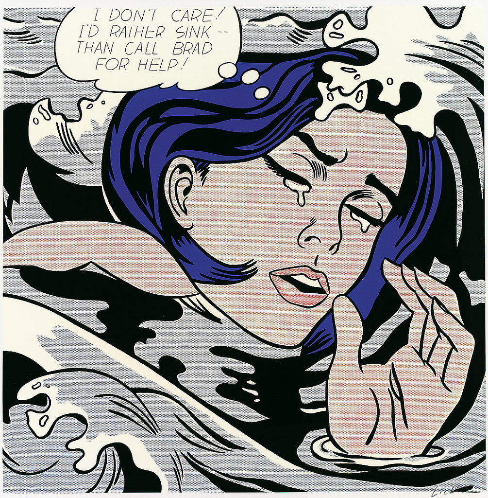 1005x1024 Roy Lichtenstein - Drowning Girl Painting