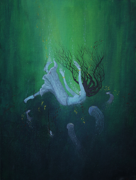 570x756 Drowning. Dream By Nekromantikk - Drowning Painting