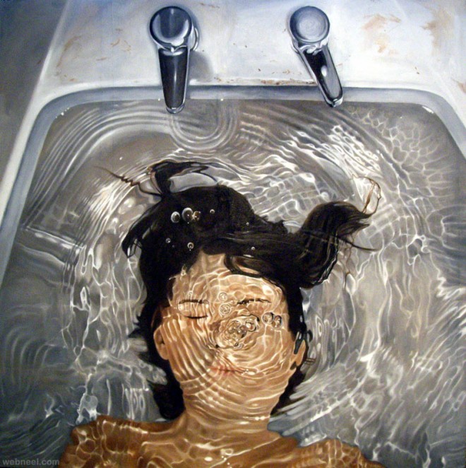 660x662 Drowning Realistic Painting By Linnea Strid 12 - Drowning Painting
