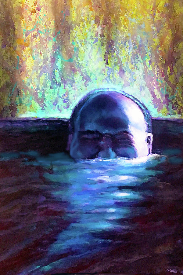 600x900 Drowning In A Sea Of Sensory Perception Painting By Charles Wallis - Drowning Painting