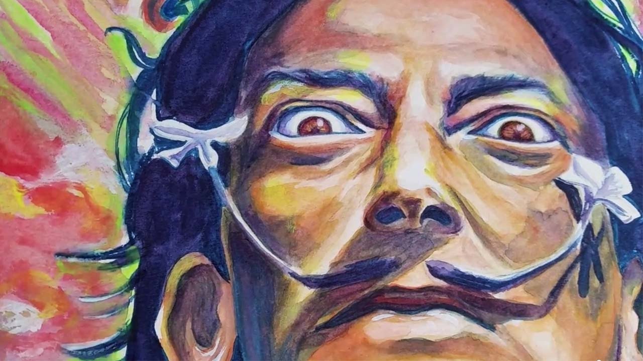 1280x720 I Am Drugs Salvador Dali Watercolor Speed Painting - Drugs Painting