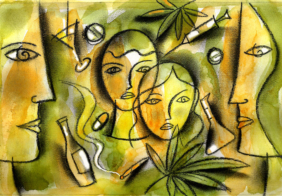 900x626 Kids And Drugs Painting By Leon Zernitsky - Drugs Painting