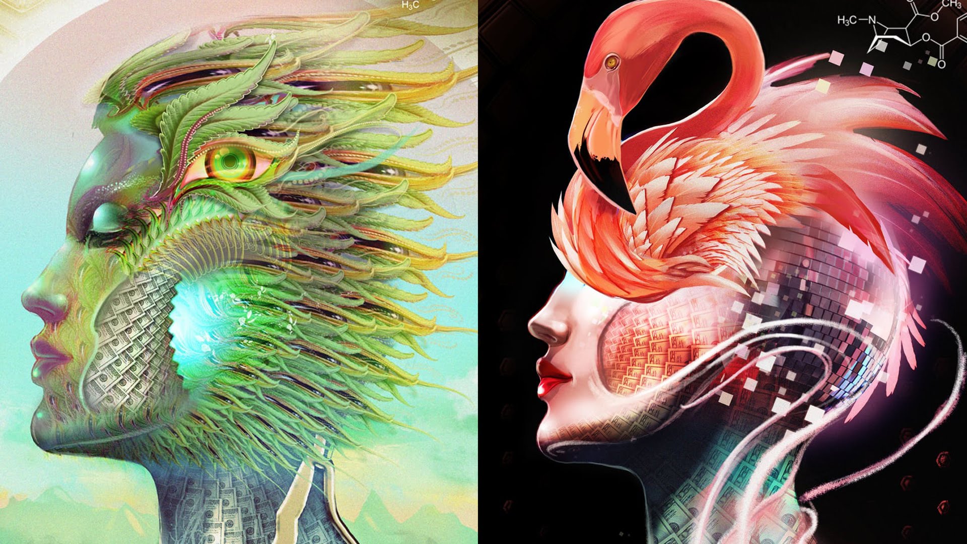 1920x1080 The Art Created From 20 Different Drugs - Drugs Painting