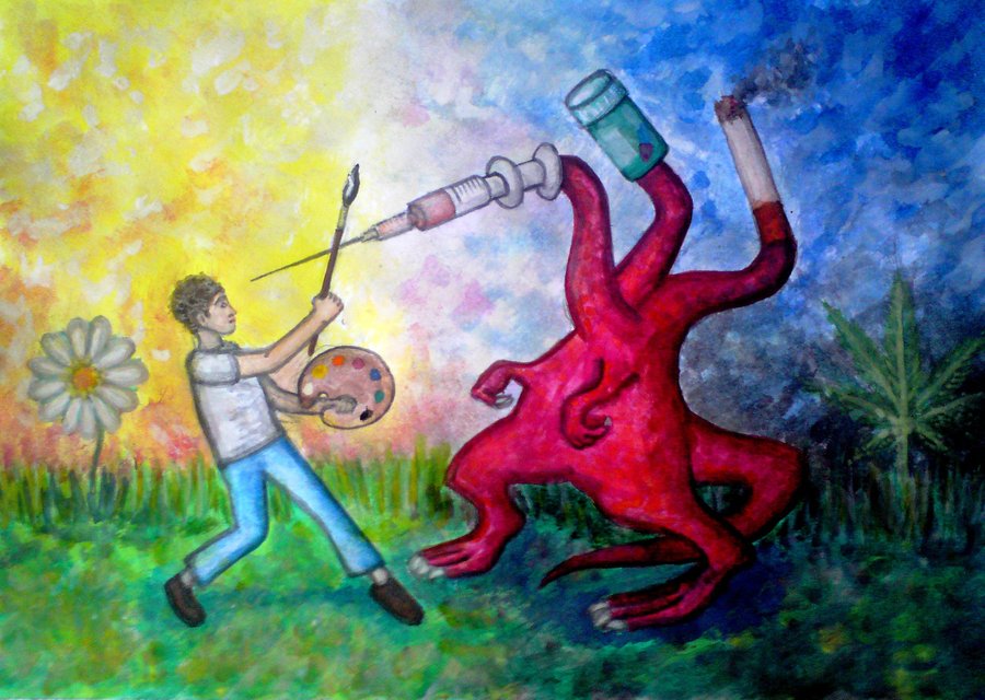 900x640 Art Against Drugs By Kgk 92 - Drugs Painting