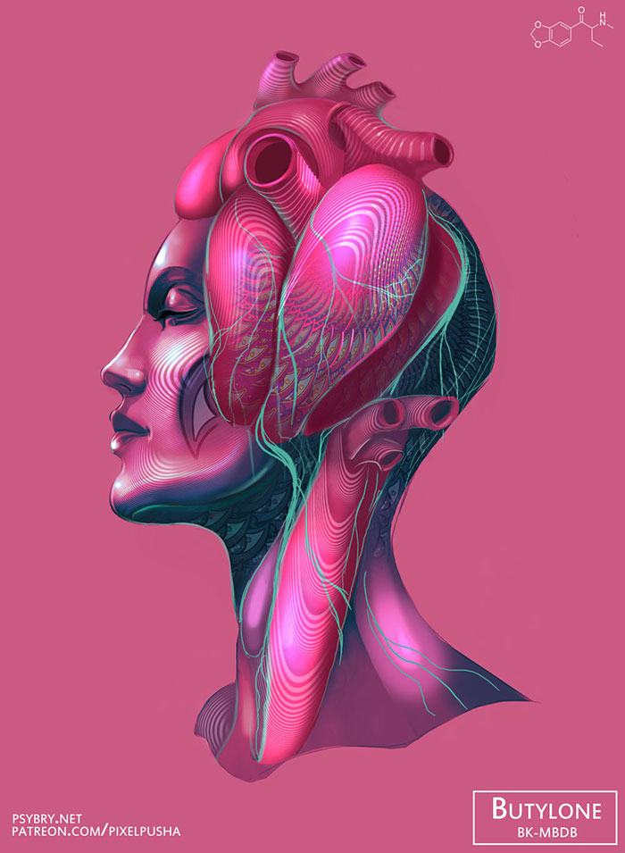 700x955 Artist Takes 20 Different Drugs And Creates 20 Illustrations - Drugs Painting