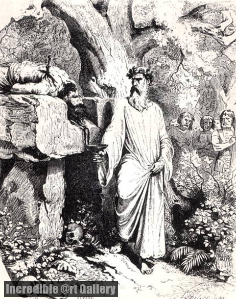 482x610 Human Sacrifice By A Gaulish Druid, From Histoire De France By - Druid Painting