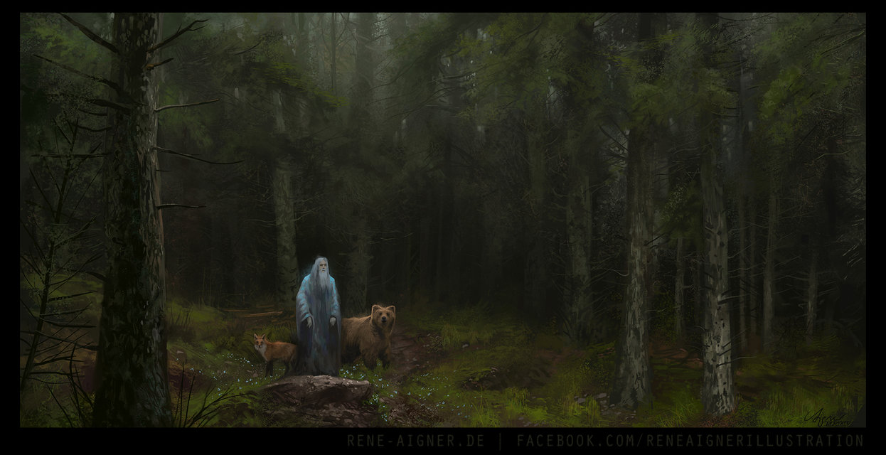 1246x640 The Druid By Reneaigner - Druid Painting