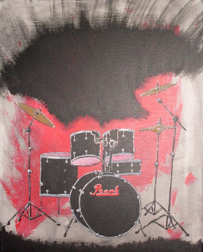 665x826 Drum Set Abstract By Benderthedefender - Drum Set Painting