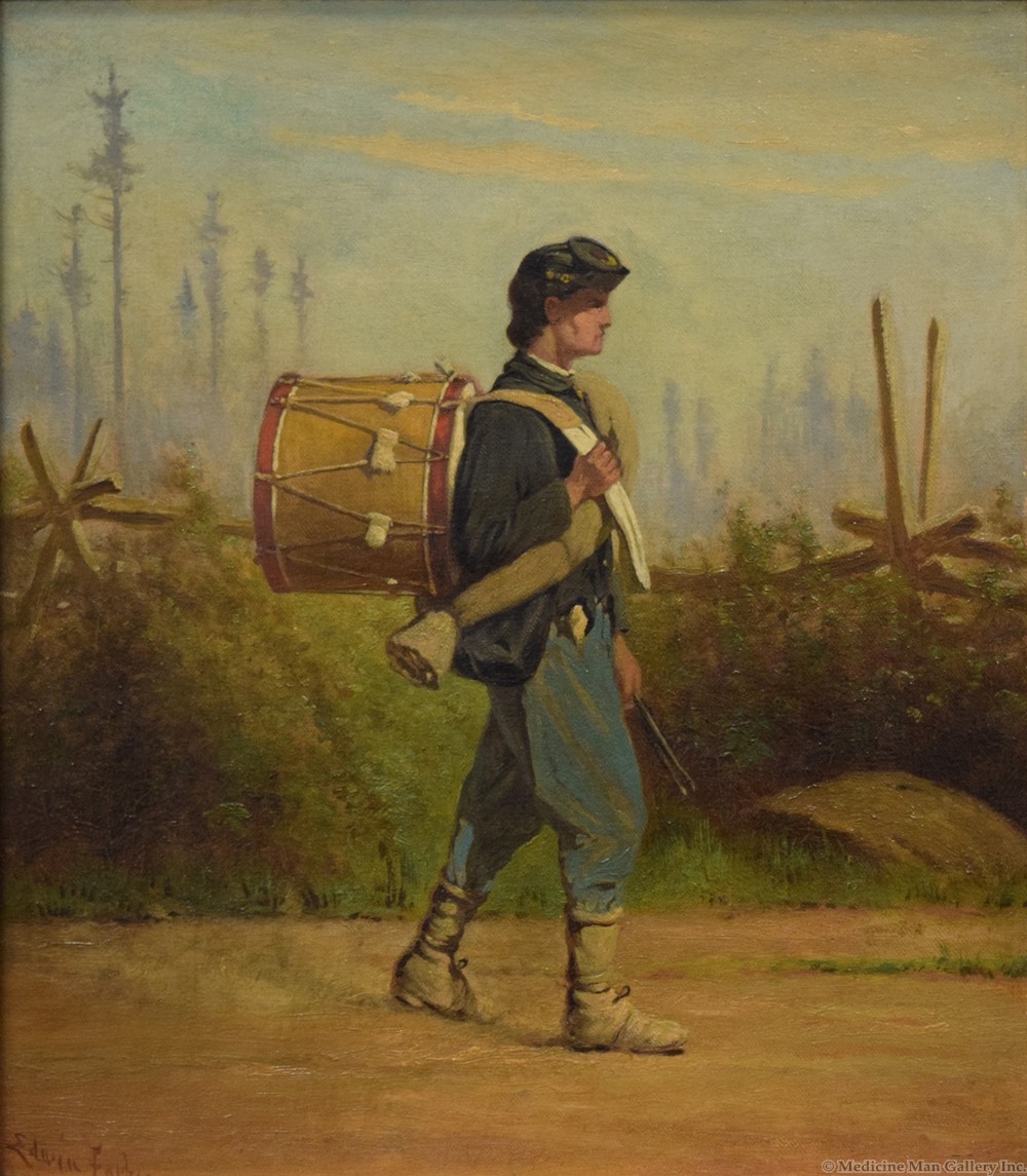 1000x1145 John Edwin Forbes (1839 1895) - Drummer Boy Painting