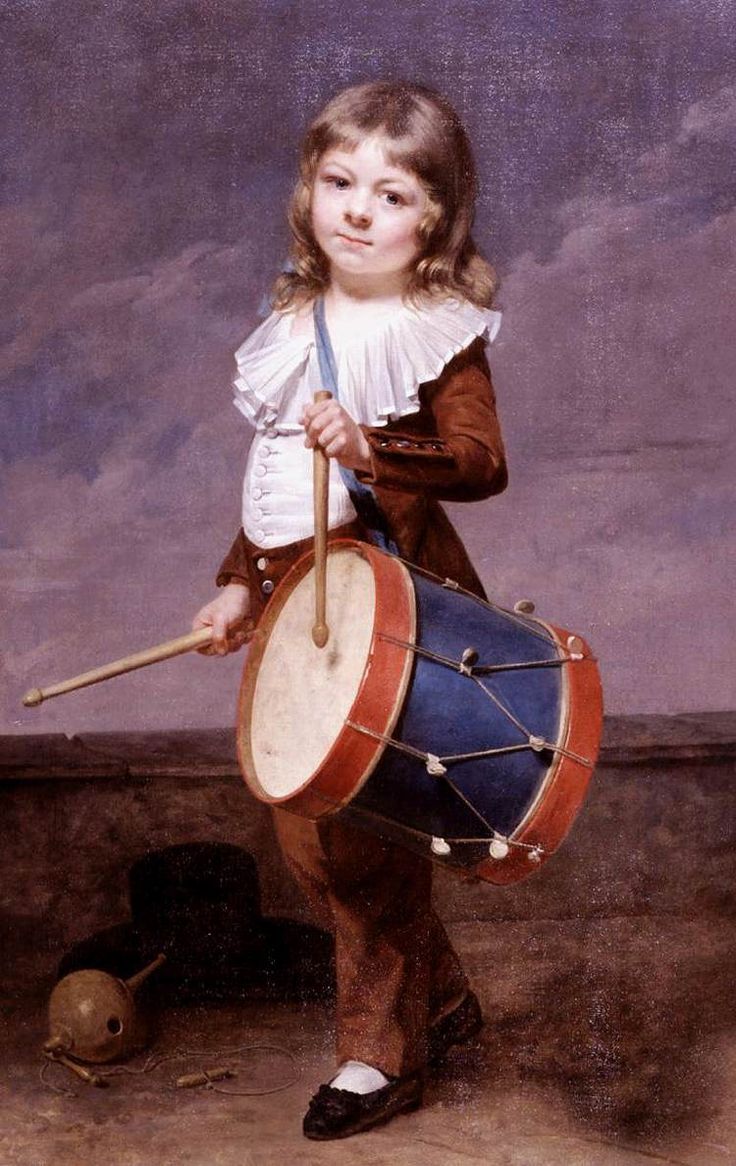 736x1166 Martin Drolling (1789 1851) Portrait Of His Son Michel Martins - Drummer Boy Painting