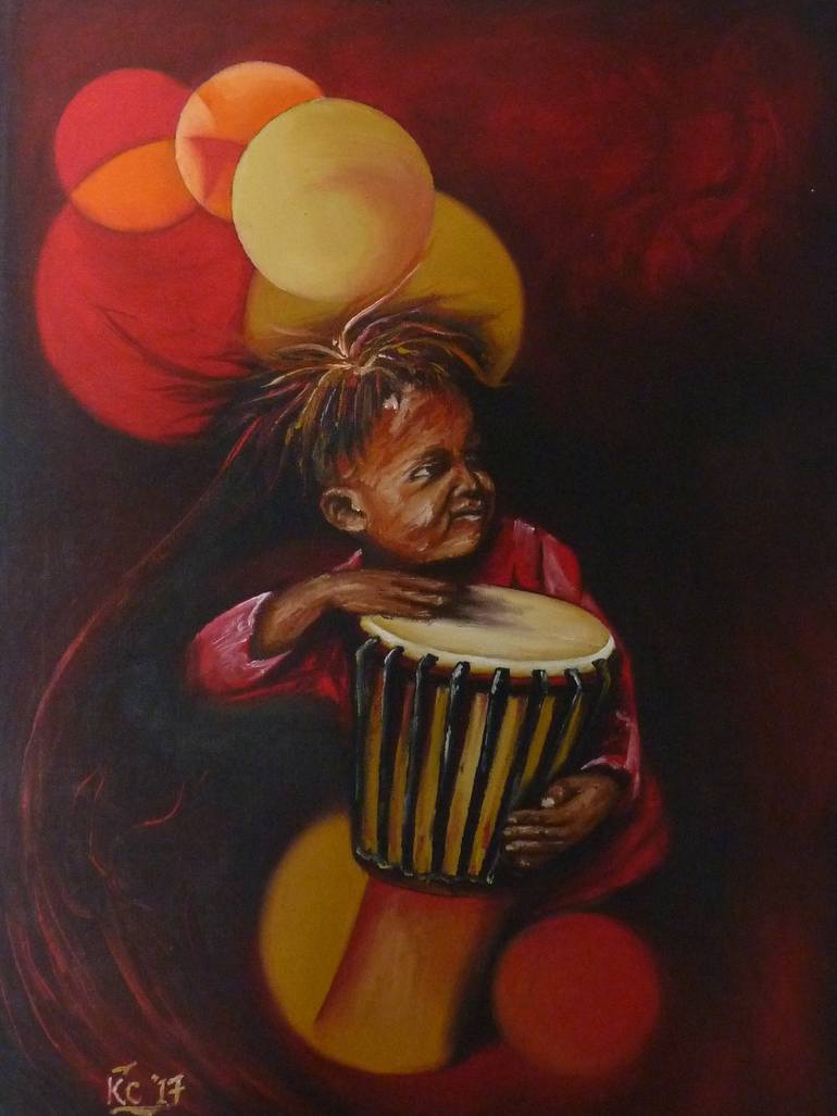770x1027 Saatchi Art Drummer Boy 2 Painting By Kelechi Bosco Kc - Drummer Boy Painting