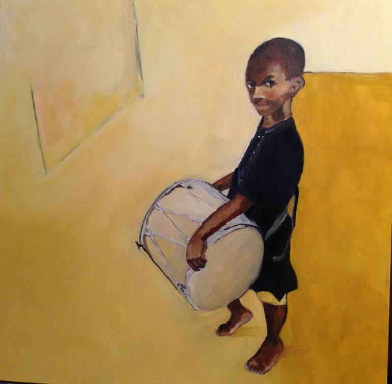 770x756 Saatchi Art Drummer Boy Painting By Dimeji Onafuwa - Drummer Boy Painting